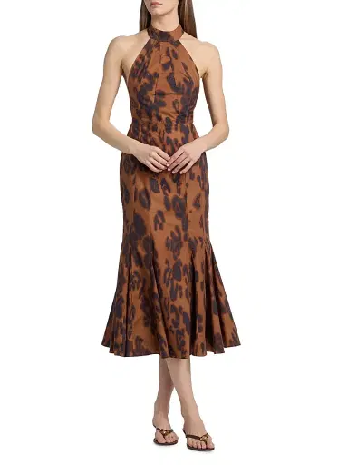 MISA Los Angeles Women's Samara Blotted Leopard-Print Mermaid Midi-Dress - Cocoa Leopard | Thumbnail 2 MISA Los Angeles Women's Samara Blotted Leopard-Print Mermaid Midi-Dress - Cocoa Leopard | Thumbnail 2