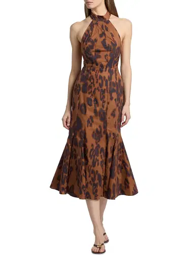 MISA Los Angeles Women's Samara Blotted Leopard-Print Mermaid Midi-Dress - Cocoa Leopard | Thumbnail 3 MISA Los Angeles Women's Samara Blotted Leopard-Print Mermaid Midi-Dress - Cocoa Leopard | Thumbnail 3