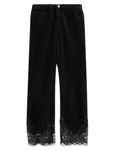 Generation Love Women's Bellatrix High-Rise Lace-Cuff Crop Jeans - Jet Black | Thumbnail 1 Generation Love Women's Bellatrix High-Rise Lace-Cuff Crop Jeans - Jet Black | Thumbnail 1