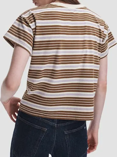 rag & bone Women's Kelly Striped Cotton Boxy T-Shirt - Brown Multi | Thumbnail 3 rag & bone Women's Kelly Striped Cotton Boxy T-Shirt - Brown Multi | Thumbnail 3