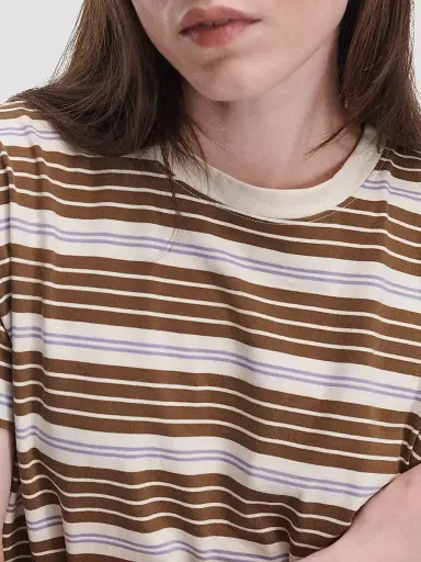 rag & bone Women's Kelly Striped Cotton Boxy T-Shirt - Brown Multi | Thumbnail 5 rag & bone Women's Kelly Striped Cotton Boxy T-Shirt - Brown Multi | Thumbnail 5