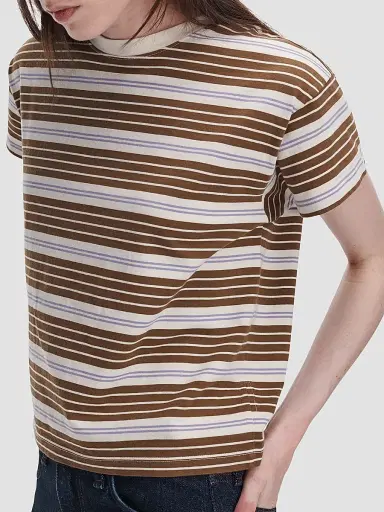 rag & bone Women's Kelly Striped Cotton Boxy T-Shirt - Brown Multi | Thumbnail 6 rag & bone Women's Kelly Striped Cotton Boxy T-Shirt - Brown Multi | Thumbnail 6