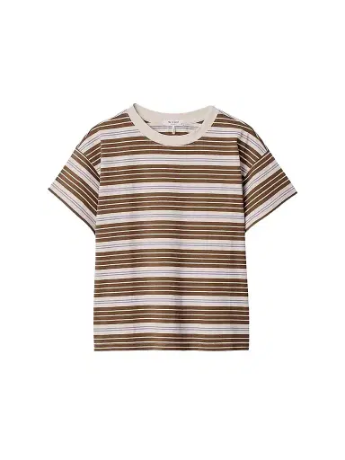 rag & bone Women's Kelly Striped Cotton Boxy T-Shirt - Brown Multi | Thumbnail 1 rag & bone Women's Kelly Striped Cotton Boxy T-Shirt - Brown Multi | Thumbnail 1