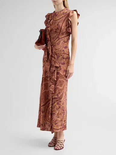 Ulla Johnson Women's Ameline Ruffled Paisley Silk Midi Dress - Rosette | Thumbnail 4 Ulla Johnson Women's Ameline Ruffled Paisley Silk Midi Dress - Rosette | Thumbnail 4