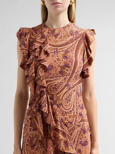 Ulla Johnson Women's Ameline Ruffled Paisley Silk Midi Dress - Rosette | Thumbnail 5 Ulla Johnson Women's Ameline Ruffled Paisley Silk Midi Dress - Rosette | Thumbnail 5
