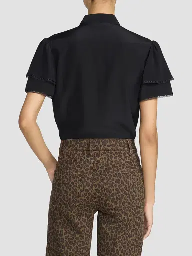 Frame Women's Arcadia Silk Short-Sleeve Top | Thumbnail 3 Frame Women's Arcadia Silk Short-Sleeve Top | Thumbnail 3