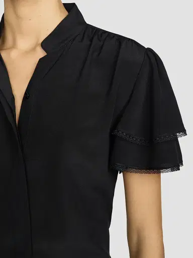 Frame Women's Arcadia Silk Short-Sleeve Top | Thumbnail 4 Frame Women's Arcadia Silk Short-Sleeve Top | Thumbnail 4