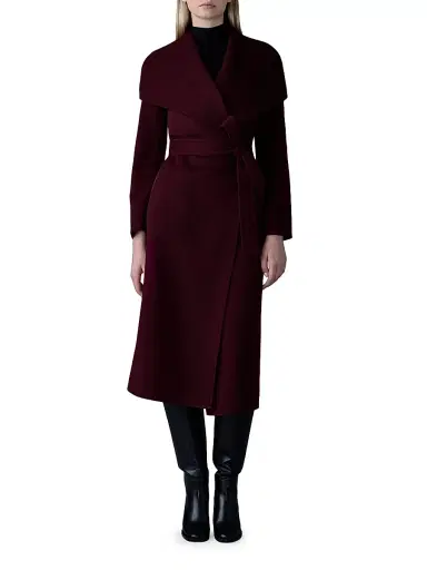 Mackage Women's Belted Light Wool Coat - Garnet - Size XL | Thumbnail 2 Mackage Women's Belted Light Wool Coat - Garnet - Size XL | Thumbnail 2