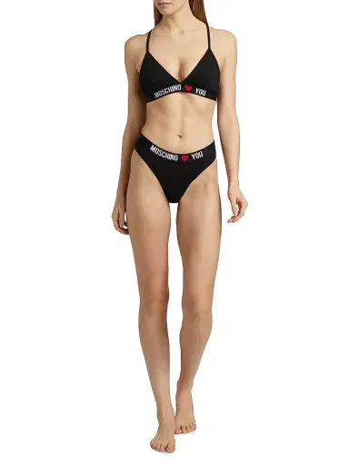 MOSCHINO Women's Logo 2-Pack Brazilian Brief - Multi Black | Thumbnail 2 MOSCHINO Women's Logo 2-Pack Brazilian Brief - Multi Black | Thumbnail 2