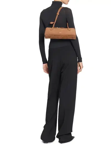 ALAIA Women's Le Teckel Leather Shoulder Bag - Terre Dombre | Thumbnail 2 ALAIA Women's Le Teckel Leather Shoulder Bag - Terre Dombre | Thumbnail 2