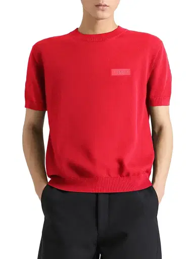 Givenchy Men's Couture Seam T-Shirt in Knit with Gros Grain Detail - Vermillon | Thumbnail 3 Givenchy Men's Couture Seam T-Shirt in Knit with Gros Grain Detail - Vermillon | Thumbnail 3
