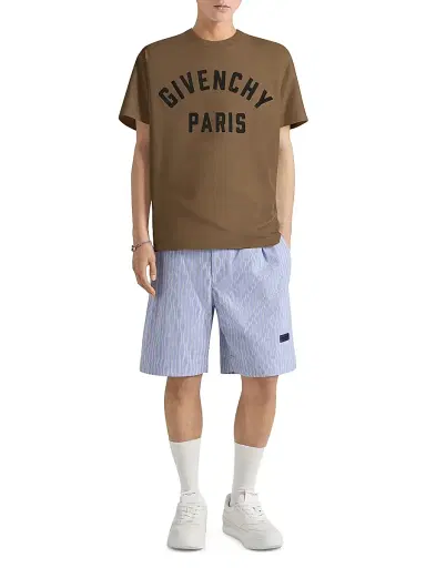 Givenchy Men's Paris T-Shirt in Cotton - Army Beige | Thumbnail 2 Givenchy Men's Paris T-Shirt in Cotton - Army Beige | Thumbnail 2