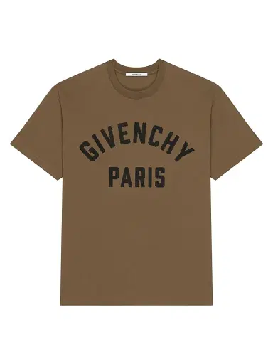 Givenchy Men's Paris T-Shirt in Cotton - Army Beige | Thumbnail 1 Givenchy Men's Paris T-Shirt in Cotton - Army Beige | Thumbnail 1
