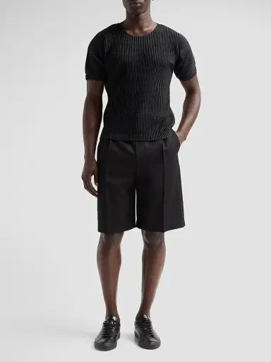 Homme Plissé Issey Miyake Men's Basic Knit Shirt - Black | Thumbnail 2 Homme Plissé Issey Miyake Men's Basic Knit Shirt - Black | Thumbnail 2