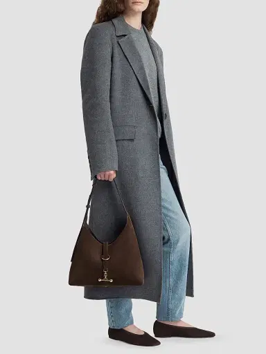 Strathberry Women's Kite Suede Hobo Bag - Chocolate | Thumbnail 3 Strathberry Women's Kite Suede Hobo Bag - Chocolate | Thumbnail 3