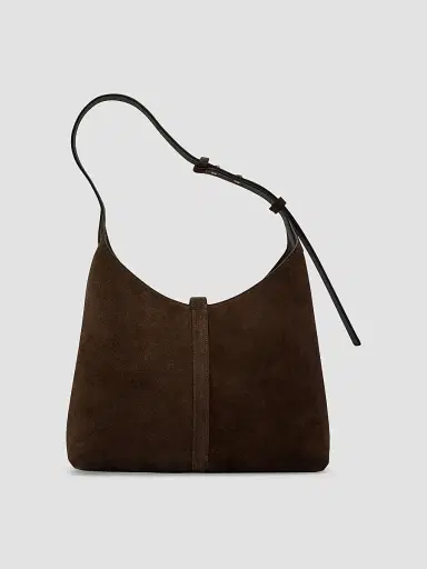 Strathberry Women's Kite Suede Hobo Bag - Chocolate | Thumbnail 4 Strathberry Women's Kite Suede Hobo Bag - Chocolate | Thumbnail 4