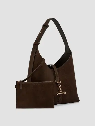 Strathberry Women's Kite Suede Hobo Bag - Chocolate | Thumbnail 8 Strathberry Women's Kite Suede Hobo Bag - Chocolate | Thumbnail 8