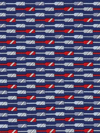 Ferragamo Men's Oar Print Silk Tie - Blue Scuro Rosso | Thumbnail 4 Ferragamo Men's Oar Print Silk Tie - Blue Scuro Rosso | Thumbnail 4