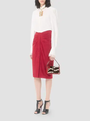 Valentino Garavani Women's Rockstud Crossbody Bag in Pony-Effect Calfskin Leather - White Marrone Red | Thumbnail 2 Valentino Garavani Women's Rockstud Crossbody Bag in Pony-Effect Calfskin Leather - White Marrone Red | Thumbnail 2