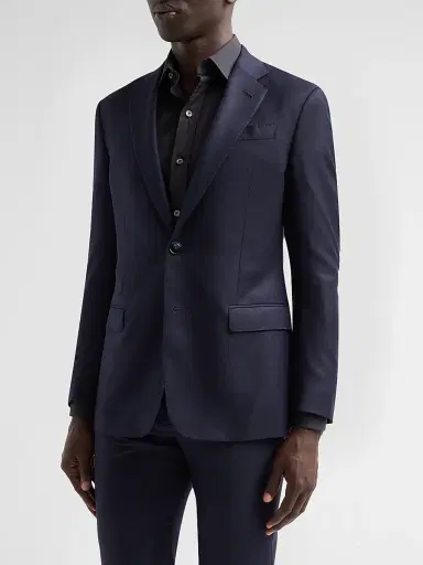 Giorgio Armani Men's Textured Wool Single-Breasted Suit - Night Sky | Thumbnail 4 Giorgio Armani Men's Textured Wool Single-Breasted Suit - Night Sky | Thumbnail 4