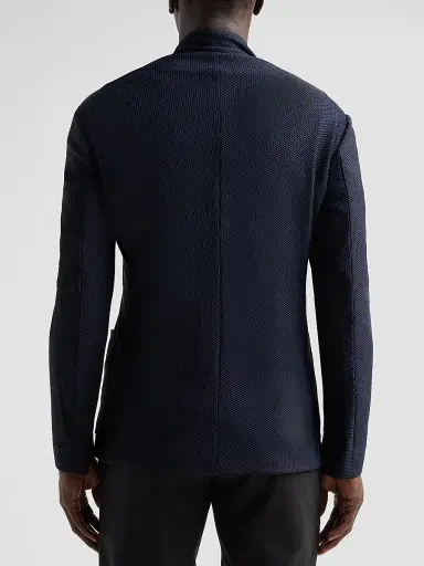 Giorgio Armani Men's Rice Stitch Jacket - Dark Navy | Thumbnail 3 Giorgio Armani Men's Rice Stitch Jacket - Dark Navy | Thumbnail 3