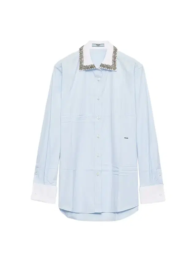 Women's Embroidered Poplin Shirt - Blue Women's Embroidered Poplin Shirt - Blue