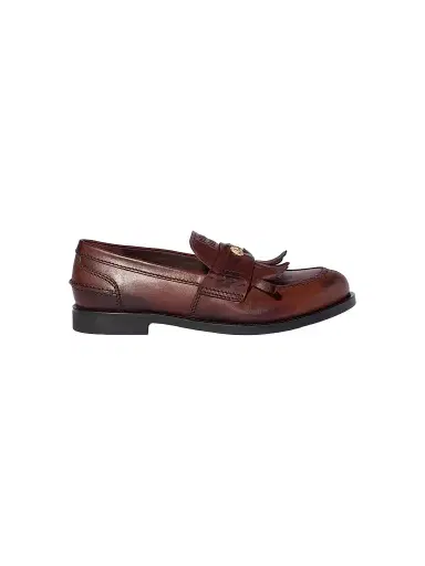 Miu Miu Women's Leather Loafers - Brown | Thumbnail 1 Miu Miu Women's Leather Loafers - Brown | Thumbnail 1
