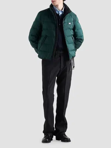 Prada Men's Medium-Weight Re-Nylon Down Jacket - Green | Thumbnail 2 Prada Men's Medium-Weight Re-Nylon Down Jacket - Green | Thumbnail 2