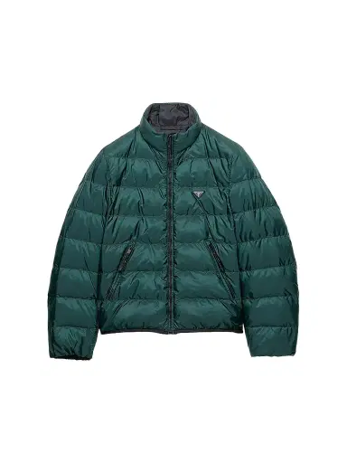 Prada Men's Medium-Weight Re-Nylon Down Jacket - Green | Thumbnail 1 Prada Men's Medium-Weight Re-Nylon Down Jacket - Green | Thumbnail 1