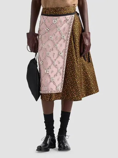 Prada Women's Jacquard Duchesse Skirt - Green - Size 0 | Thumbnail 2 Prada Women's Jacquard Duchesse Skirt - Green - Size 0 | Thumbnail 2