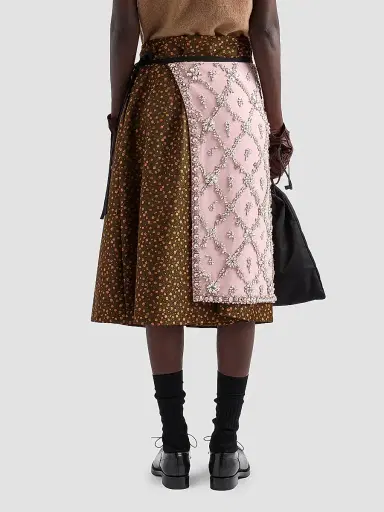 Prada Women's Jacquard Duchesse Skirt - Green - Size 0 | Thumbnail 4 Prada Women's Jacquard Duchesse Skirt - Green - Size 0 | Thumbnail 4