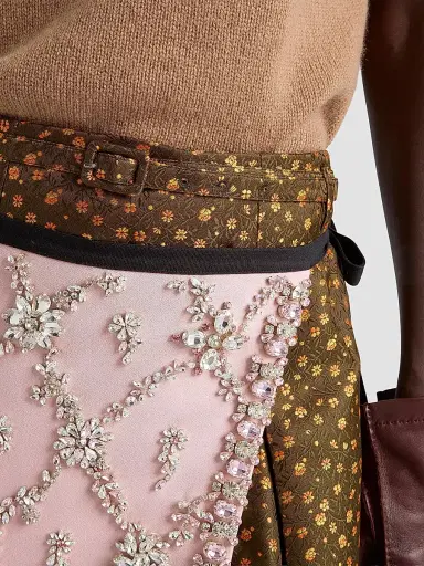 Prada Women's Jacquard Duchesse Skirt - Green - Size 0 | Thumbnail 6 Prada Women's Jacquard Duchesse Skirt - Green - Size 0 | Thumbnail 6