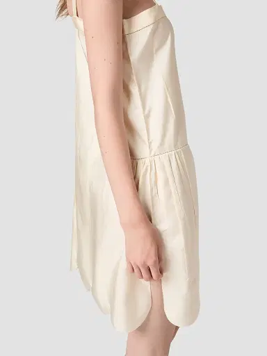 Miu Miu Women's Silk Dress - Beige Khaki | Thumbnail 4 Miu Miu Women's Silk Dress - Beige Khaki | Thumbnail 4