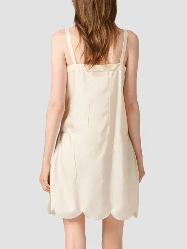 Miu Miu Women's Silk Dress - Beige Khaki | Thumbnail 5 Miu Miu Women's Silk Dress - Beige Khaki | Thumbnail 5