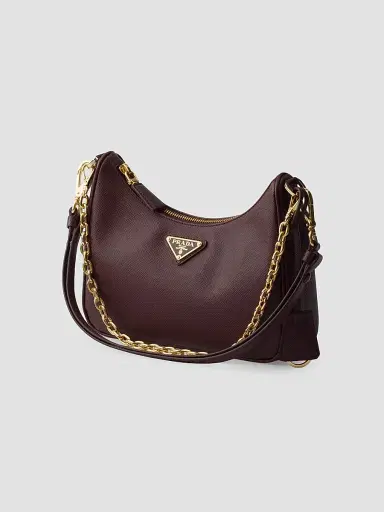 Prada Women's Re-Edition Saffiano Leather Shoulder Bag - Dark Red | Thumbnail 2 Prada Women's Re-Edition Saffiano Leather Shoulder Bag - Dark Red | Thumbnail 2