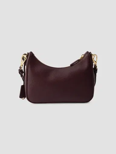 Prada Women's Re-Edition Saffiano Leather Shoulder Bag - Dark Red | Thumbnail 3 Prada Women's Re-Edition Saffiano Leather Shoulder Bag - Dark Red | Thumbnail 3