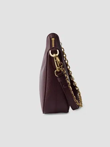 Prada Women's Re-Edition Saffiano Leather Shoulder Bag - Dark Red | Thumbnail 5 Prada Women's Re-Edition Saffiano Leather Shoulder Bag - Dark Red | Thumbnail 5