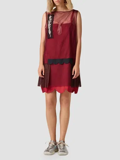 Miu Miu Women's Silk Dress - Red | Thumbnail 2 Miu Miu Women's Silk Dress - Red | Thumbnail 2