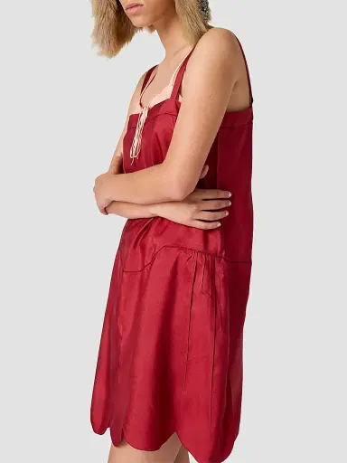 Miu Miu Women's Silk Dress - Red | Thumbnail 4 Miu Miu Women's Silk Dress - Red | Thumbnail 4