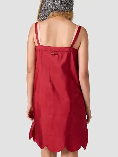 Miu Miu Women's Silk Dress - Red | Thumbnail 5 Miu Miu Women's Silk Dress - Red | Thumbnail 5