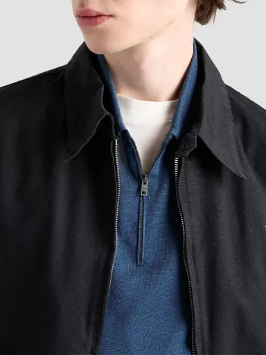 Prada Men's Silk and Cotton Polo Shirt | Thumbnail 4 Prada Men's Silk and Cotton Polo Shirt | Thumbnail 4