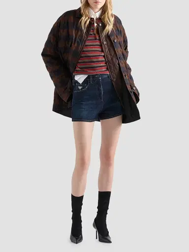 Prada Women's Denim Shorts - Blue | Thumbnail 2 Prada Women's Denim Shorts - Blue | Thumbnail 2