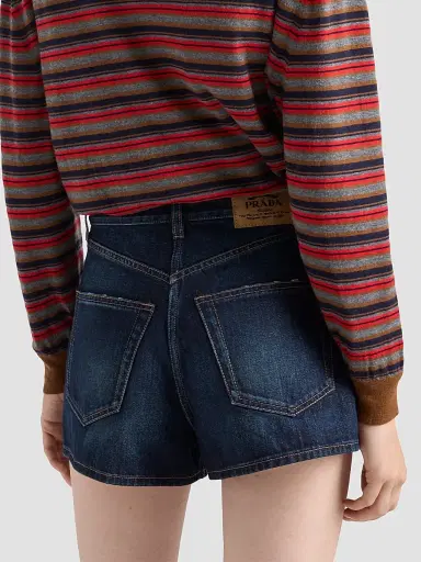 Prada Women's Denim Shorts - Blue | Thumbnail 4 Prada Women's Denim Shorts - Blue | Thumbnail 4