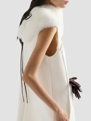 Prada Women's Embroidered Natté Fabric Mini Dress - White | Thumbnail 5 Prada Women's Embroidered Natté Fabric Mini Dress - White | Thumbnail 5
