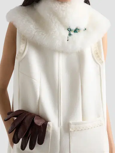 Prada Women's Embroidered Natté Fabric Mini Dress - White | Thumbnail 6 Prada Women's Embroidered Natté Fabric Mini Dress - White | Thumbnail 6