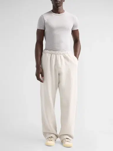 Maison Margiela Men's Bi-Material Relaxed Sweatpants - Light Grey Melange | Thumbnail 2 Maison Margiela Men's Bi-Material Relaxed Sweatpants - Light Grey Melange | Thumbnail 2