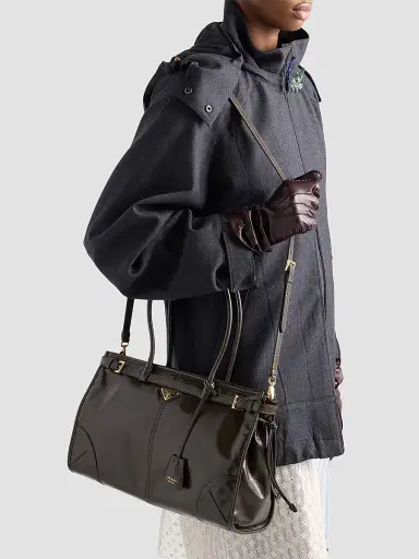 Prada Women's Bonnie Leather Top Handle Bag - Green | Thumbnail 2 Prada Women's Bonnie Leather Top Handle Bag - Green | Thumbnail 2