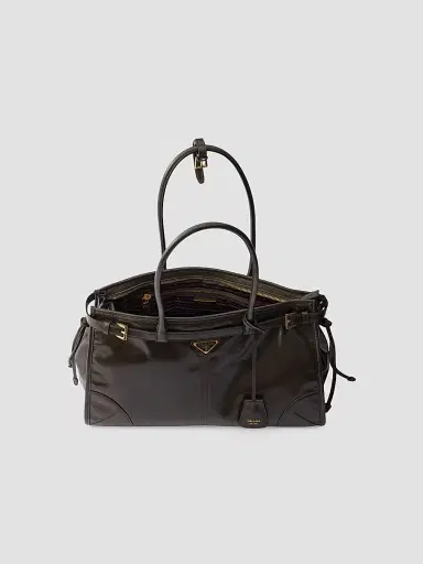 Prada Women's Bonnie Leather Top Handle Bag - Green | Thumbnail 4 Prada Women's Bonnie Leather Top Handle Bag - Green | Thumbnail 4