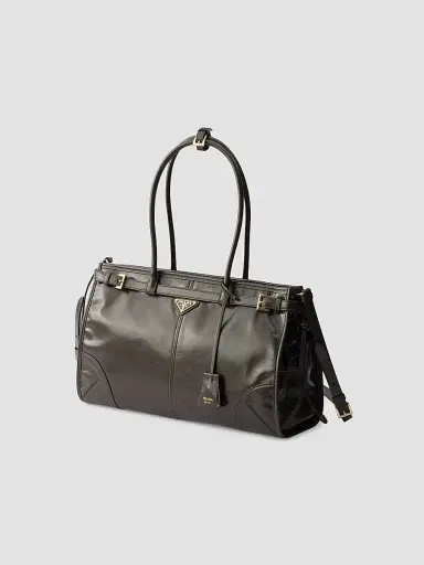 Prada Women's Bonnie Leather Top Handle Bag - Green | Thumbnail 5 Prada Women's Bonnie Leather Top Handle Bag - Green | Thumbnail 5