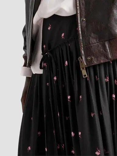 Prada Women's Floral Print Washed Silk Midi-Skirt - Pink Multicolor | Thumbnail 5 Prada Women's Floral Print Washed Silk Midi-Skirt - Pink Multicolor | Thumbnail 5